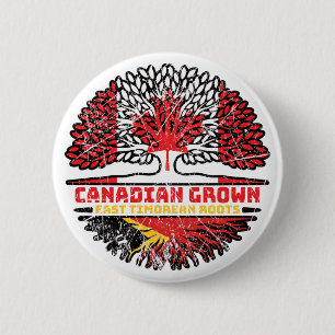 East Timor East Timorean Canadian Canada Tree 2 Inch Round Button