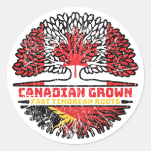 East Timor East Timorean Canadian Canada Tree Classic Round Sticker