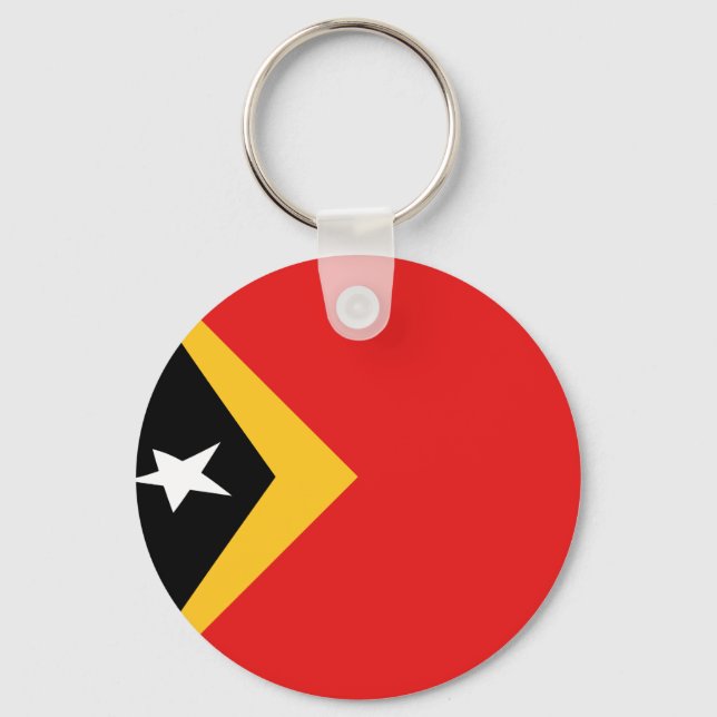East Timor Fisheye Flag Keychain (Front)