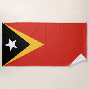 East Timor Flag Beach Towel