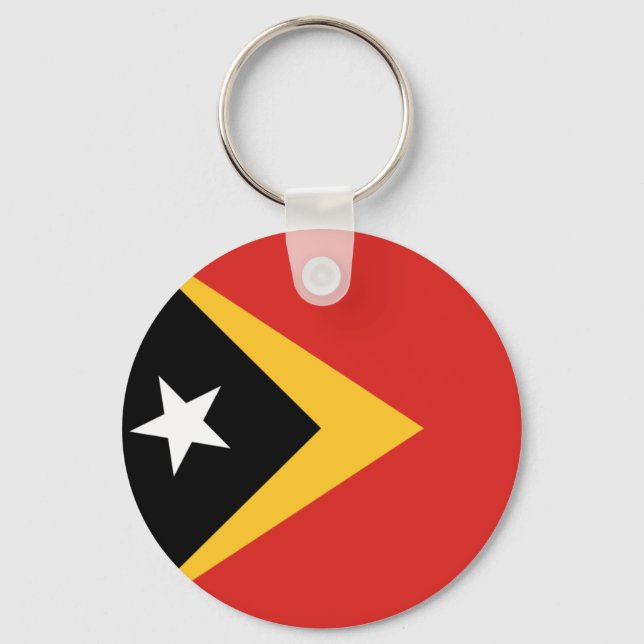East Timor flag Button Keychain (Front)