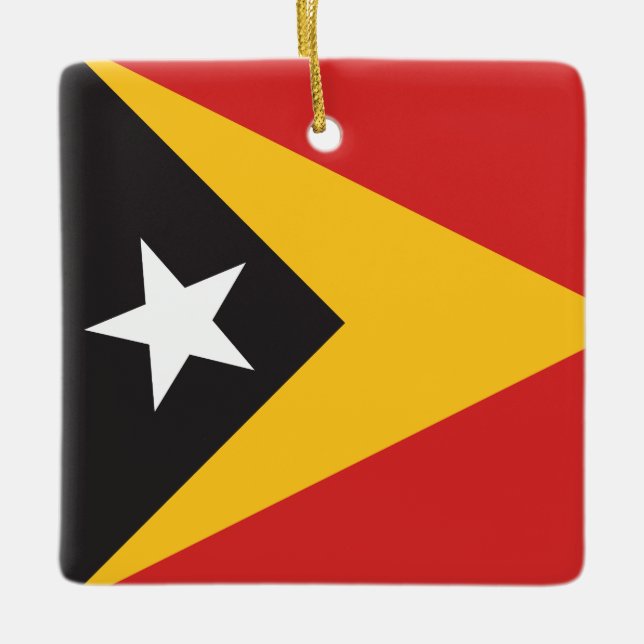 East Timor Flag Ceramic Ornament (Front)