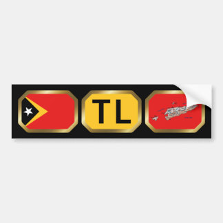 East Timor Flag Map Code Bumper Sticker