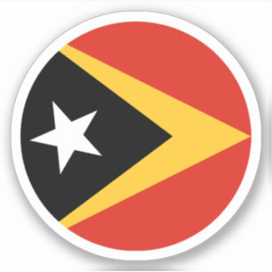 East Timor Flag Round Sticker