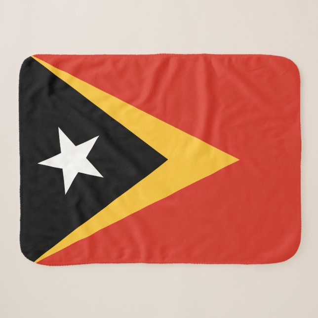 East Timor Flag Sherpa Blanket (Front (Horizontal))