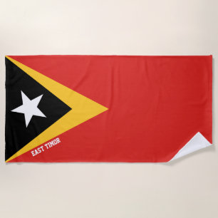 East Timor Flag Splendid Patriotic Beach Towel