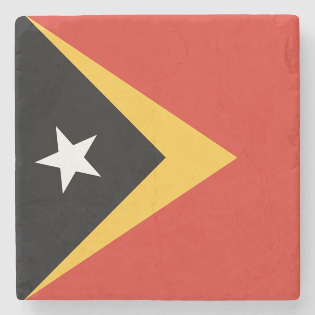 East Timor Flag Stone Coaster (Front)