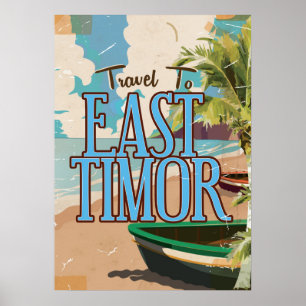 East Timor vintage travel poster art.