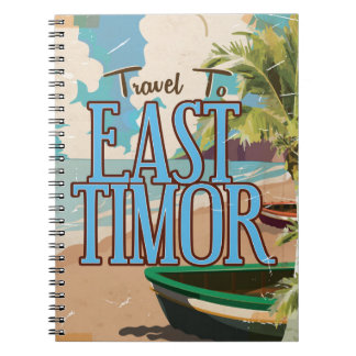 East Timor vintage travel poster art. Notebook
