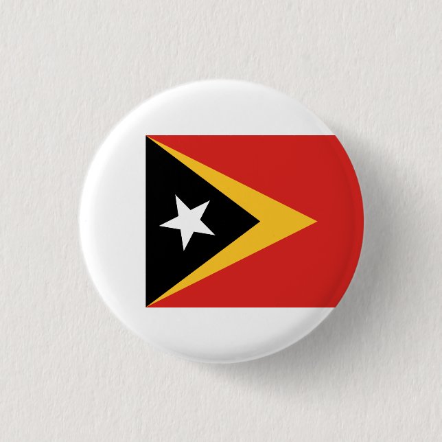 East Timorese Flag, Flag of East Timor 1 Inch Round Button (Front)