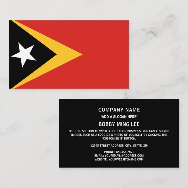 East Timorese Flag, Flag of East Timor Business Card (Front/Back)
