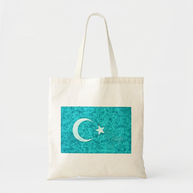 East Turkestan Flag pen and ink effect Tote Bag (Front)