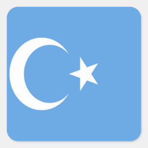 East Turkestan Uyghur Flag Square Sticker