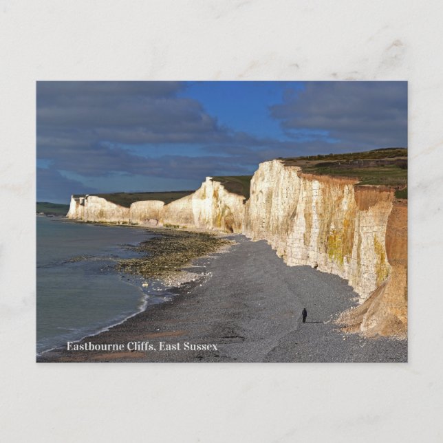 Eastbourne Cliffs in East Sussex England Holiday Postcard (Front)