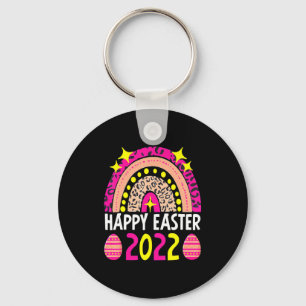 Easter 2022 rainbow cute happy easter 2022 keychain