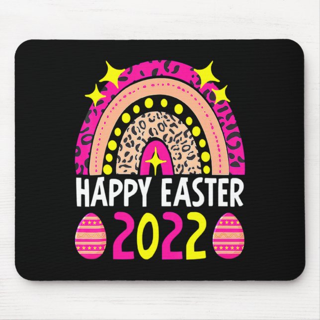 Easter 2022 rainbow cute happy easter 2022  mouse pad (Front)
