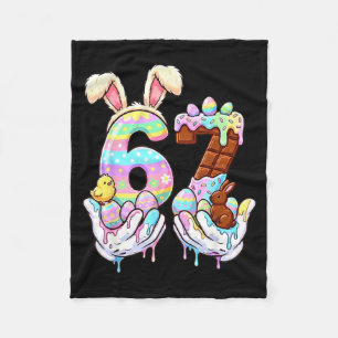 Easter 67 Six Seven Funny Gen Alpha Meme Drip Boys Fleece Blanket