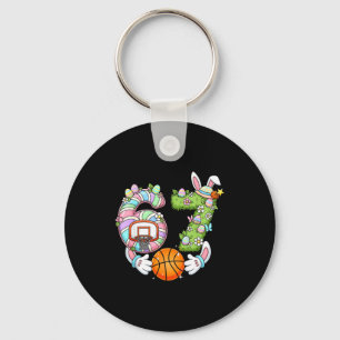 Easter 6 7 Meme Six Seven Cute Bunny Basketball Ea Keychain