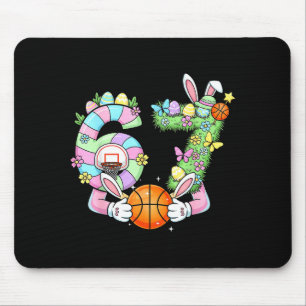 Easter 6 7 Meme Six Seven Cute Bunny Basketball Ea Mouse Pad
