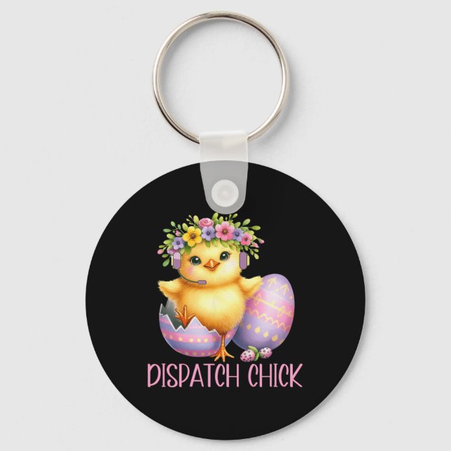 Easter 911 Dispatcher Gift Police Dispatch Thin Go Keychain (Front)