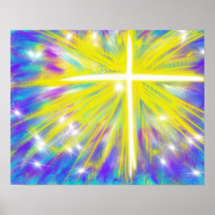 Easter abstract resurrection cross poster