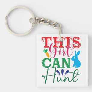 Easter Adventure with Bunny - This Girl Can Hunt Keychain