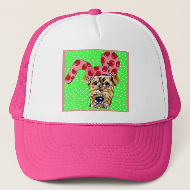 Easter Airedale Trucker Hat (Front)
