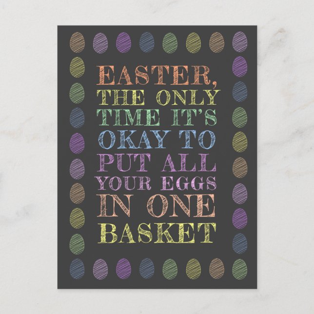 Easter All your eggs in one basket Holiday Postcard (Front)