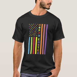 Easter American Flag Apparel Outfit Easter Eggs Gi T-Shirt