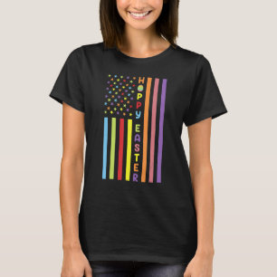 Easter American Flag Apparel Outfit Easter Eggs Gi T-Shirt