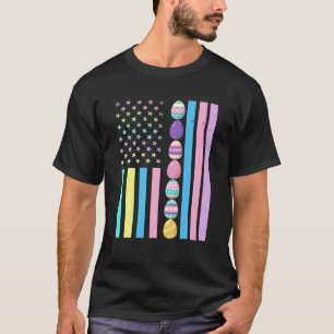 Easter American Flag  Outfit Easter Eggs Girl Vint T-Shirt