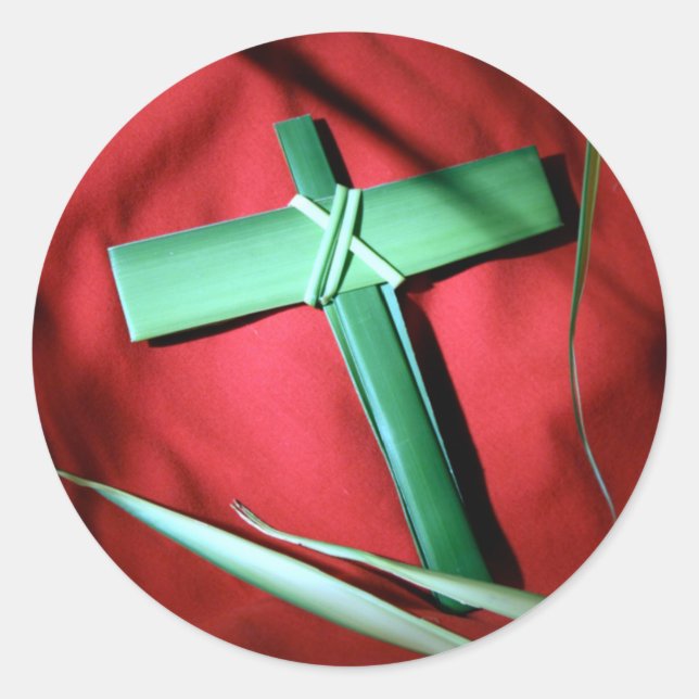 Easter and Palm Sunday Crosses and Scenes Classic Round Sticker (Front)