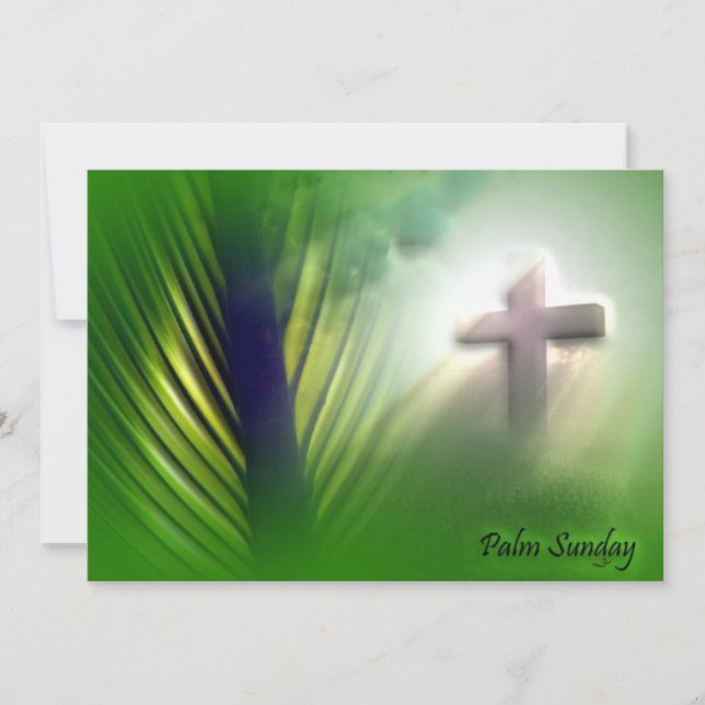 Easter and Palm Sunday Crosses and Scenes Holiday Card (Front)