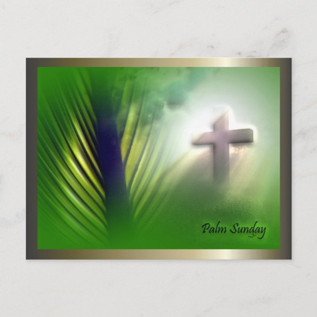 Easter and Palm Sunday Crosses and Scenes Holiday Postcard (Front)