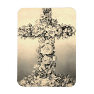 Easter and Palm Sunday Floral Cross Magnet