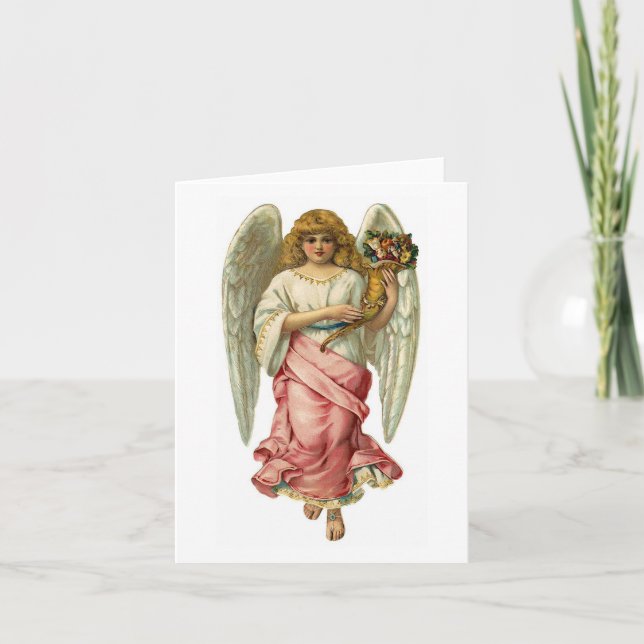 Easter Angel With Beautiful Wings Holiday Card (Front)