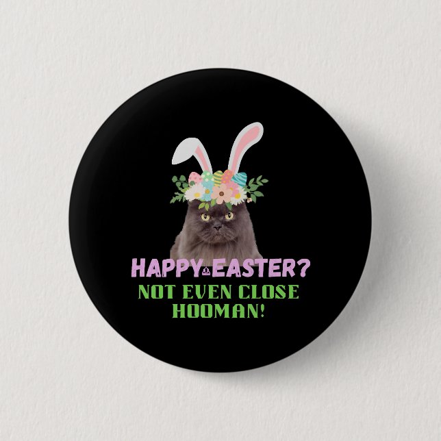 Easter Angry Cat 2 Inch Round Button (Front)