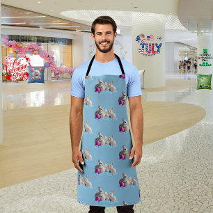 Easter Apron Two Rabbits & Easter Eggs