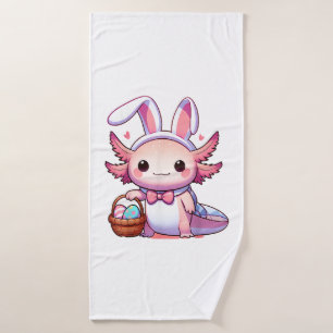 Easter Axolotl Bunny Ears Eggs T-Shirt Bath Towel