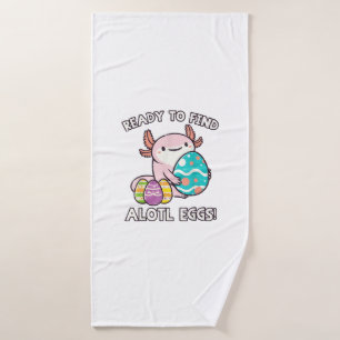 Easter Axolotl Ready To Find Alotl Eggs Hunt Boys  Bath Towel