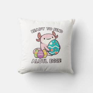 Easter Axolotl Ready To Find Alotl Eggs Hunt Boys  Throw Pillow