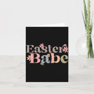 Easter babe retro floral trendy aesthetic card