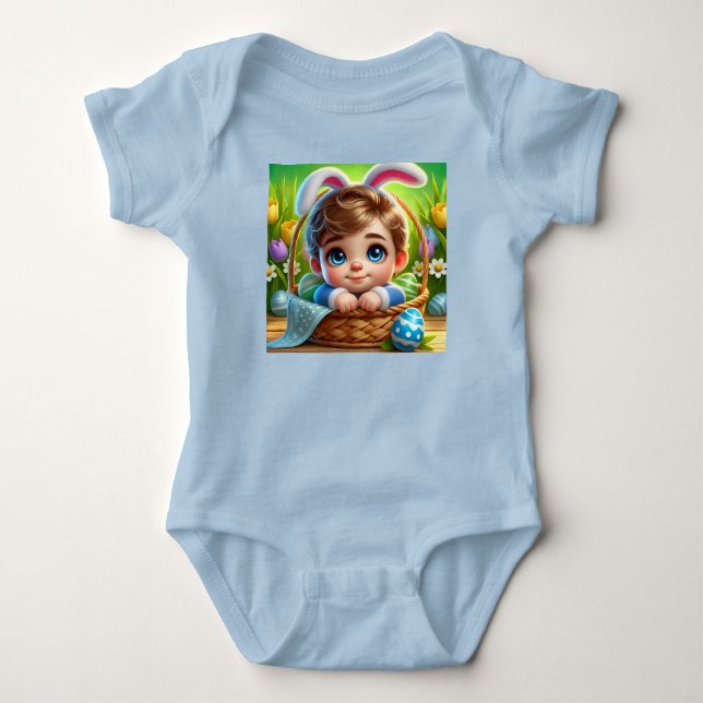 EASTER BABY BOY Bunny Ears ~  Bodysuit (Front)