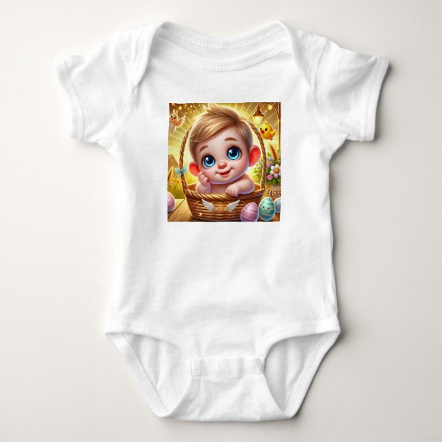 EASTER BABY BOY Easter Basket ~  Bodysuit (Front)