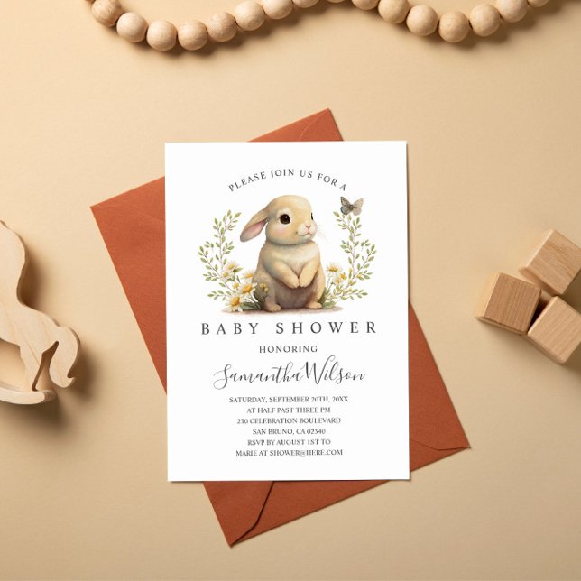 Easter Baby Bunny Spring Baby Shower Invitation (Creator Uploaded)
