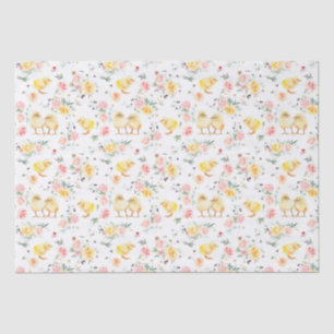 Easter Baby Chicks Spring Floral Tissue Paper