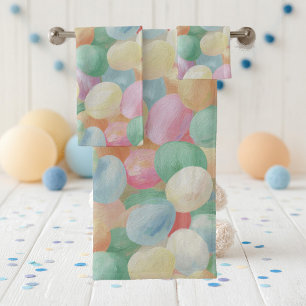 Easter background with colored eggs bath towel set