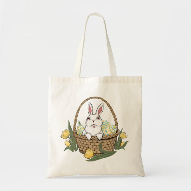 Easter Bag Tote Bag Easter Bunny Art Shopping Bag (Front)