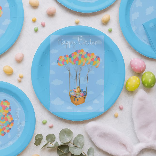Easter Balloon Basket with Colourful Eggs  Paper Plate (Creator Uploaded)