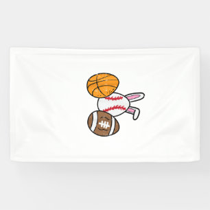 Easter Balls Basketball Baseball Football Boys Kid Banner